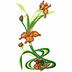 Flowers And Tree Embroidery Design 5